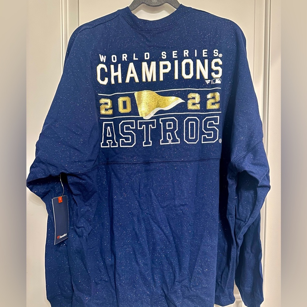 NWT Houston Astros 2022 World Series Champions Sparkle Long Sleeve T-shirt